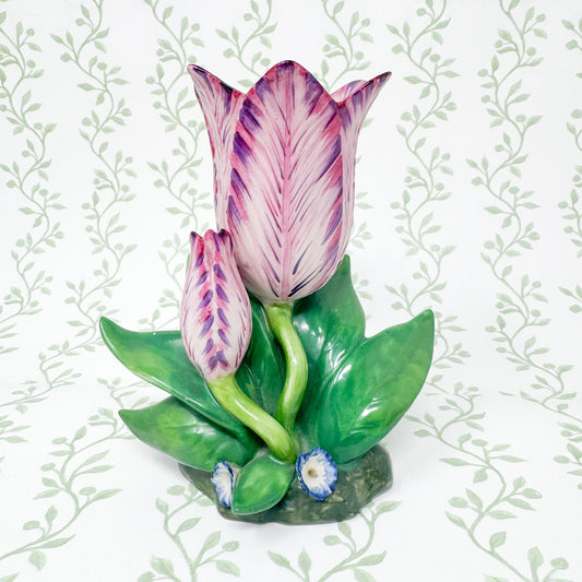 Vintage Mottahedeh Tulip Vase, Purple