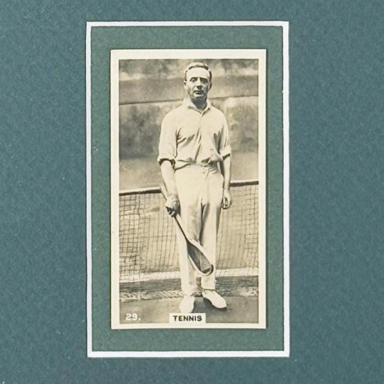 Framed Vintage Cigarette Card, Tennis