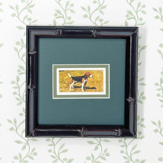 Framed Vintage Dog Cigarette Card, Beagle