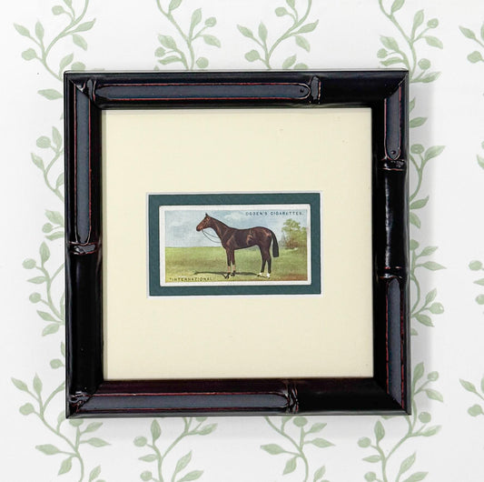 Framed Antique Race Horse Derby Cigarette Card c. 1928, International