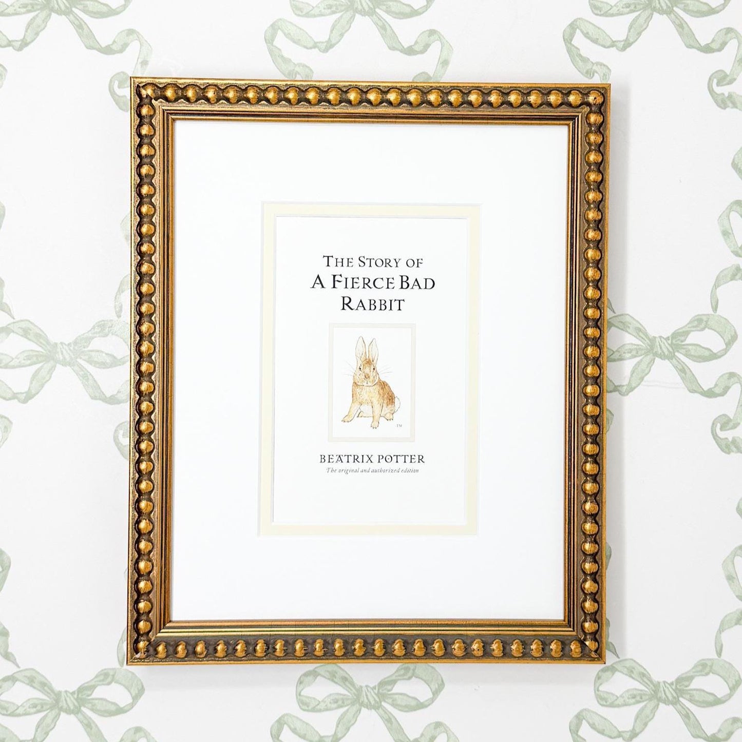 Framed Vintage Beatrix Potter Postcard, A Fierce Bad Rabbit