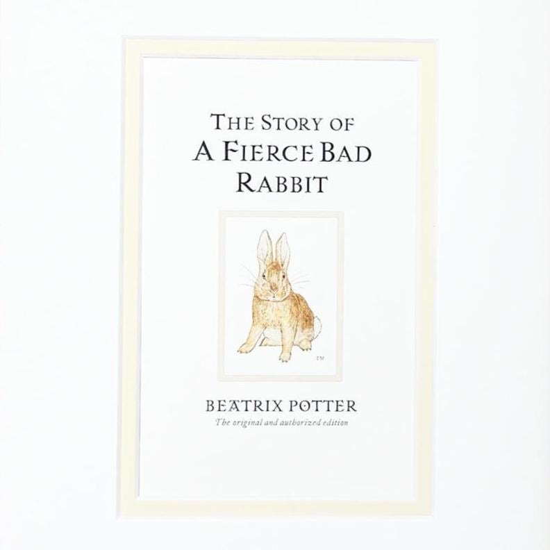 Framed Vintage Beatrix Potter Postcard, A Fierce Bad Rabbit