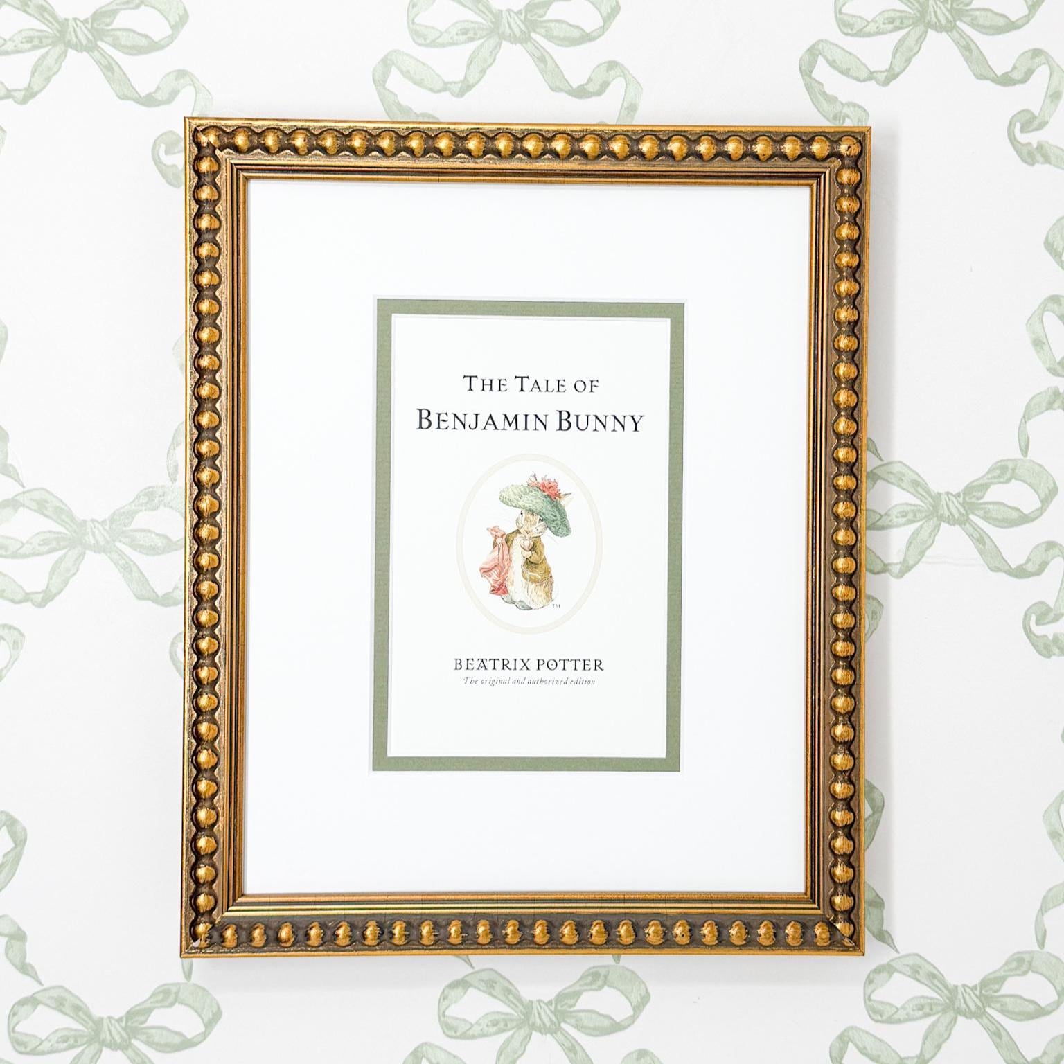 Framed Vintage Beatrix Potter Postcard, The Tale of Benjamin Bunny