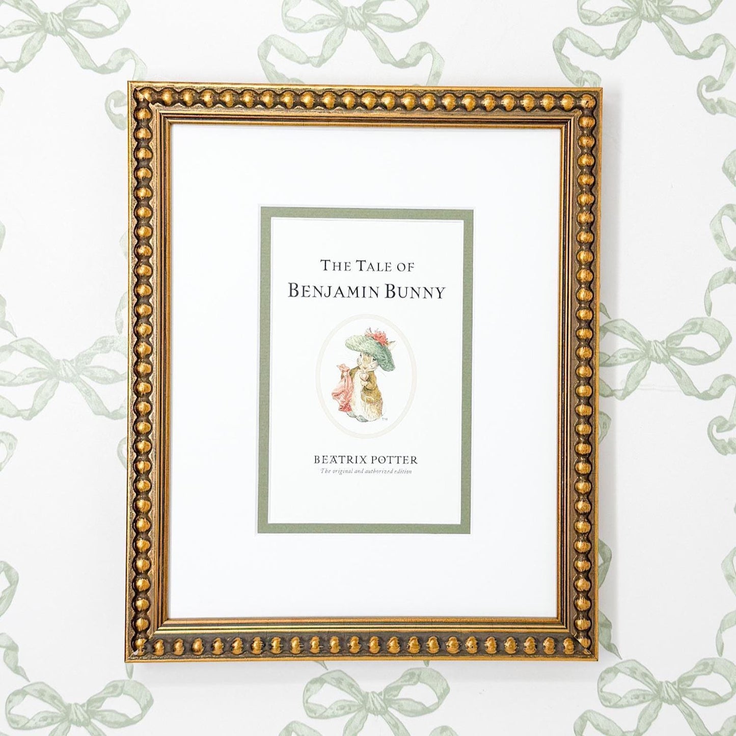 Framed Vintage Beatrix Potter Postcard, The Tale of Benjamin Bunny