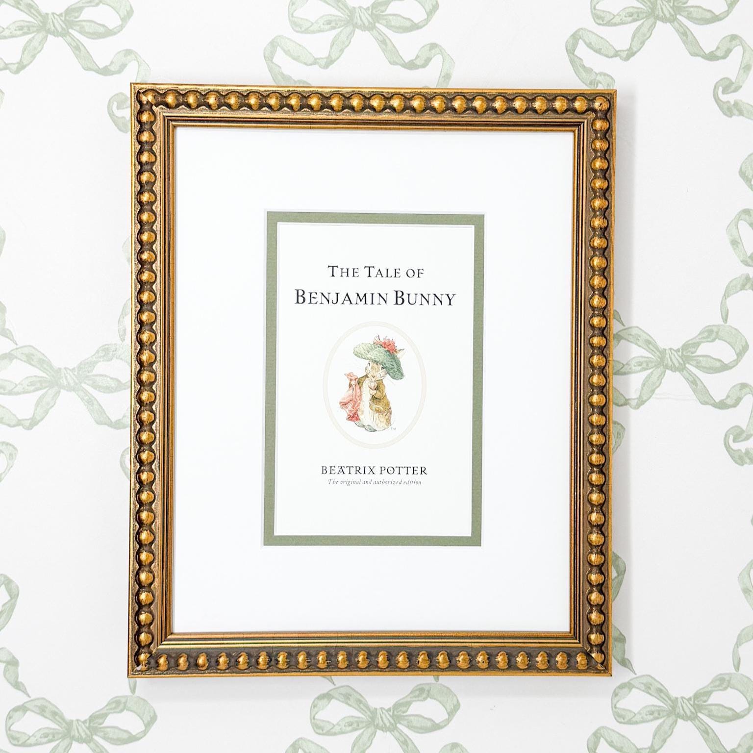 Framed Vintage Beatrix Potter Postcard, The Tale of Benjamin Bunny
