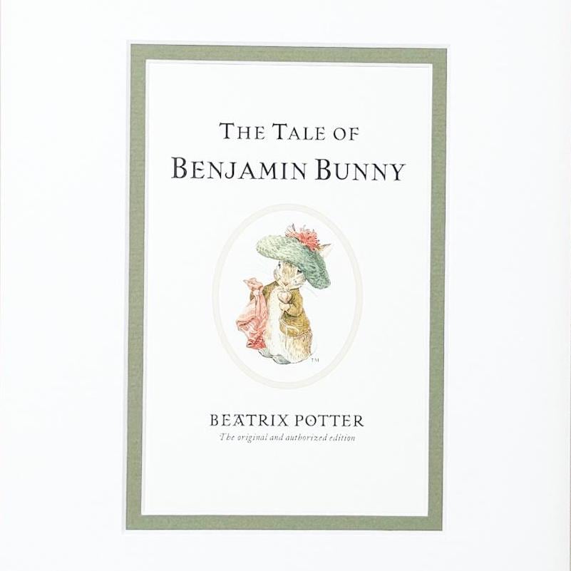 Framed Vintage Beatrix Potter Postcard, The Tale of Benjamin Bunny