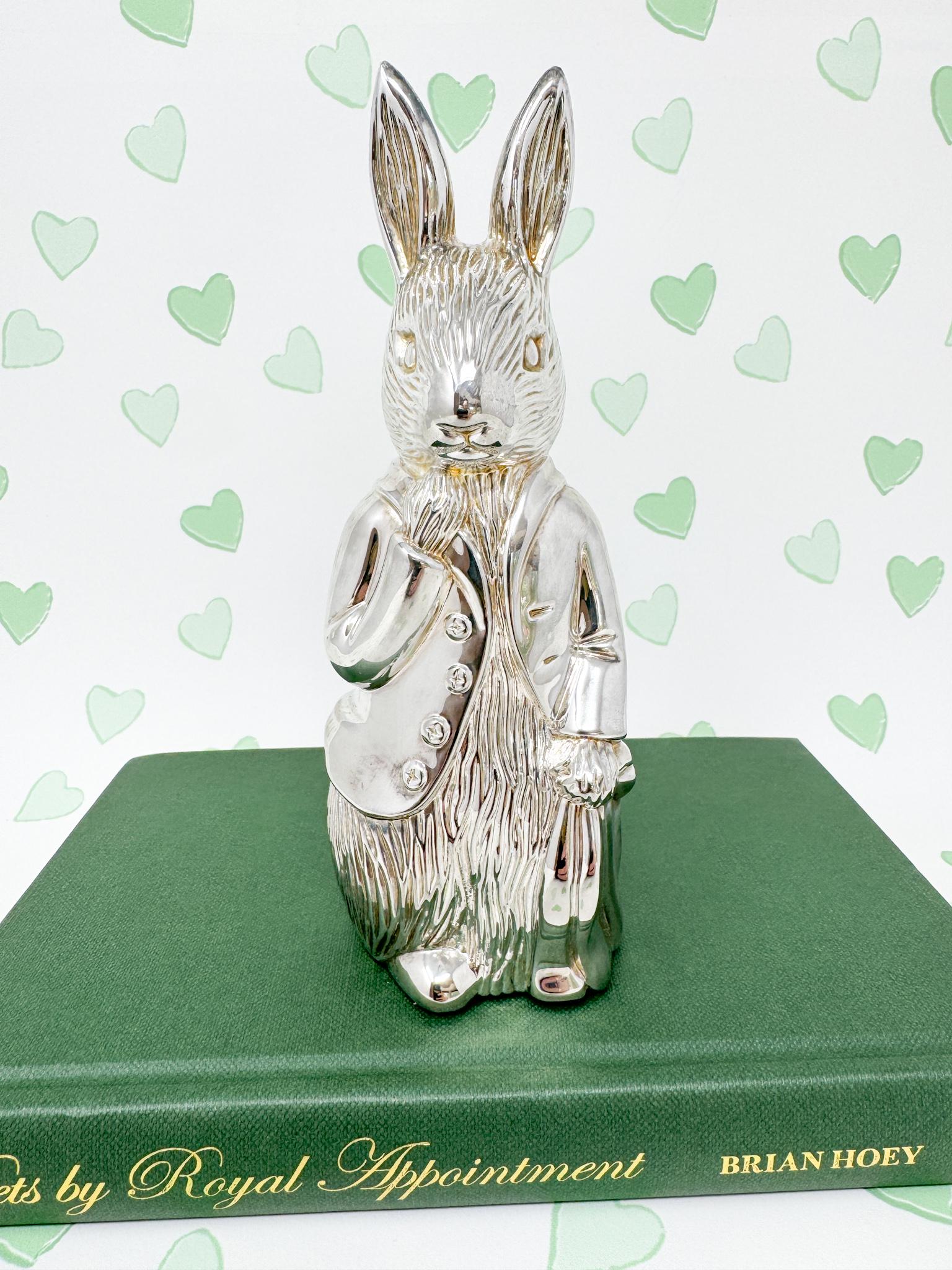 Vintage Godinger Peter Rabbit Silver Piggy Bank