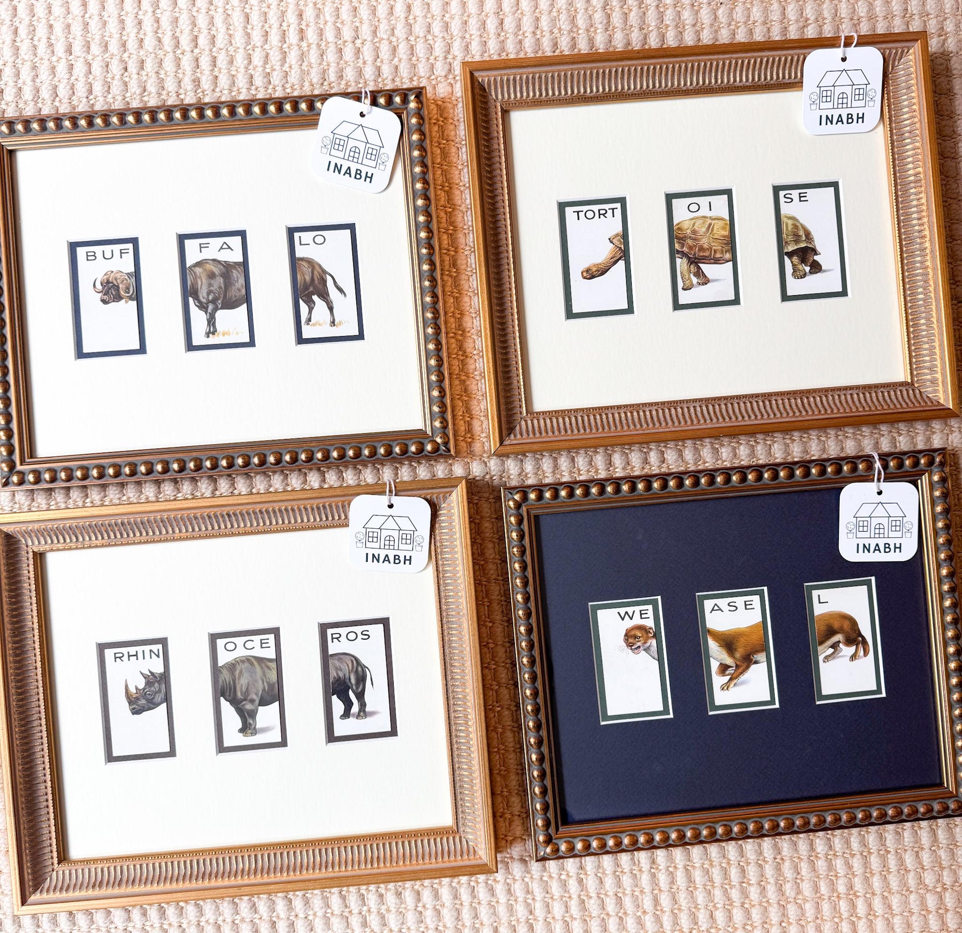 Framed Vintage Animalloys Cigarette Card c. 1934, Weasel