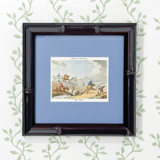 Framed Vintage Fox Hunt Cigarette Card c. 1938, The Chase