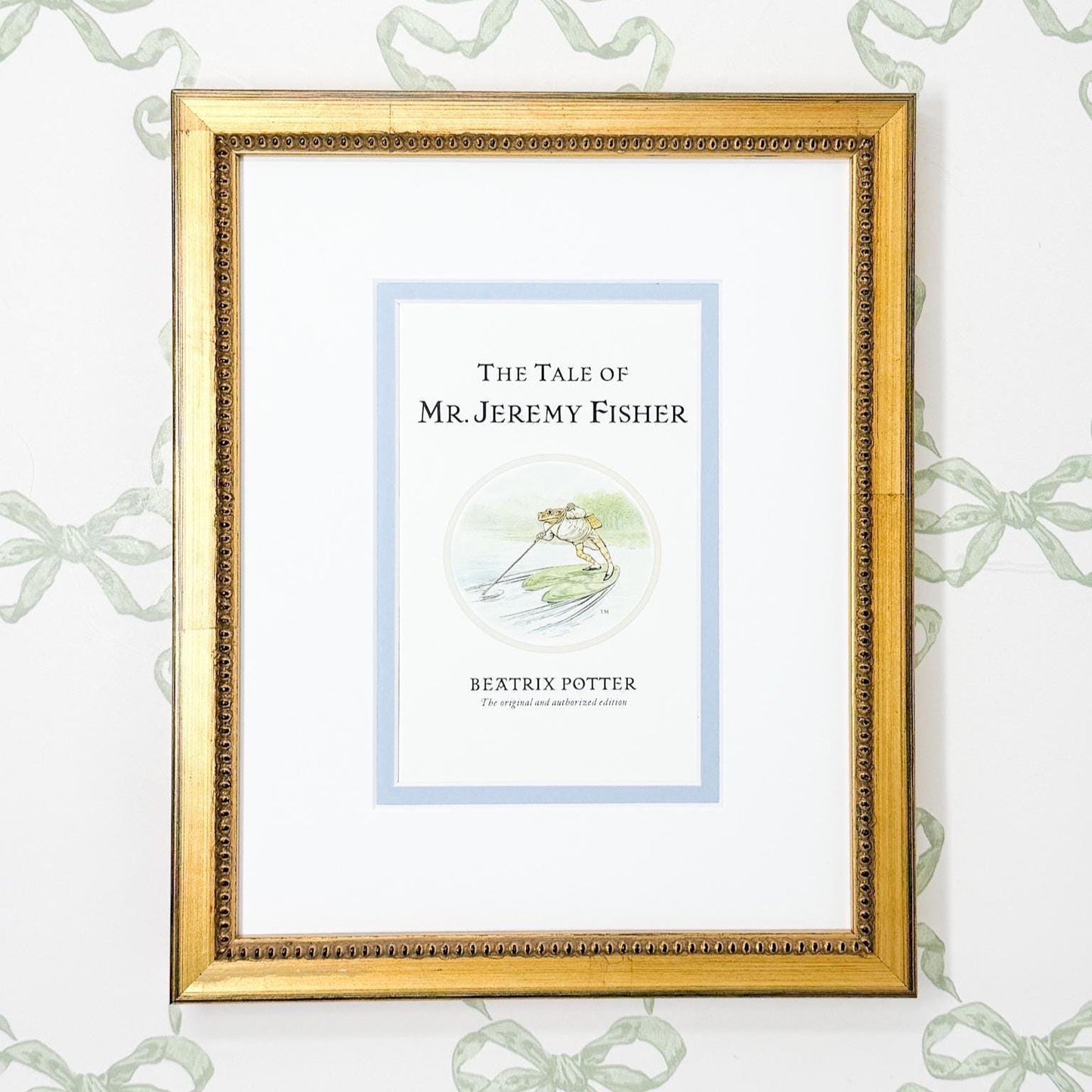 Framed Vintage Beatrix Potter Postcard, The Tale of Mr. Jeremy Fisher