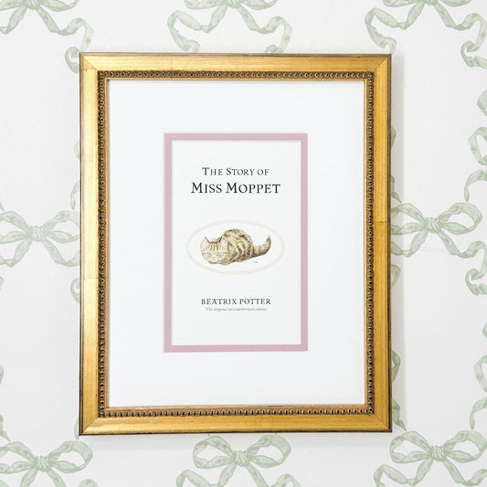 Framed Vintage Beatrix Potter Postcard, The Story of Miss Moppet