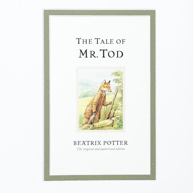 Framed Vintage Beatrix Potter Postcard, The Tale of Mr. Tod