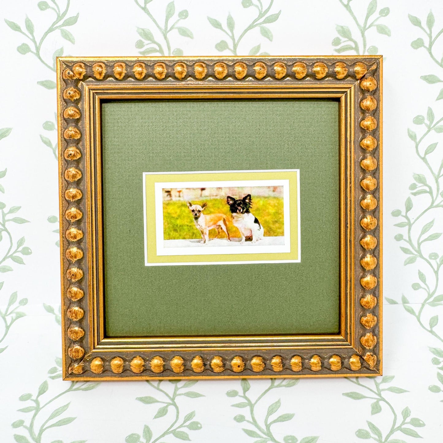 Framed Vintage Dog Cigarette Card, Chihuahua