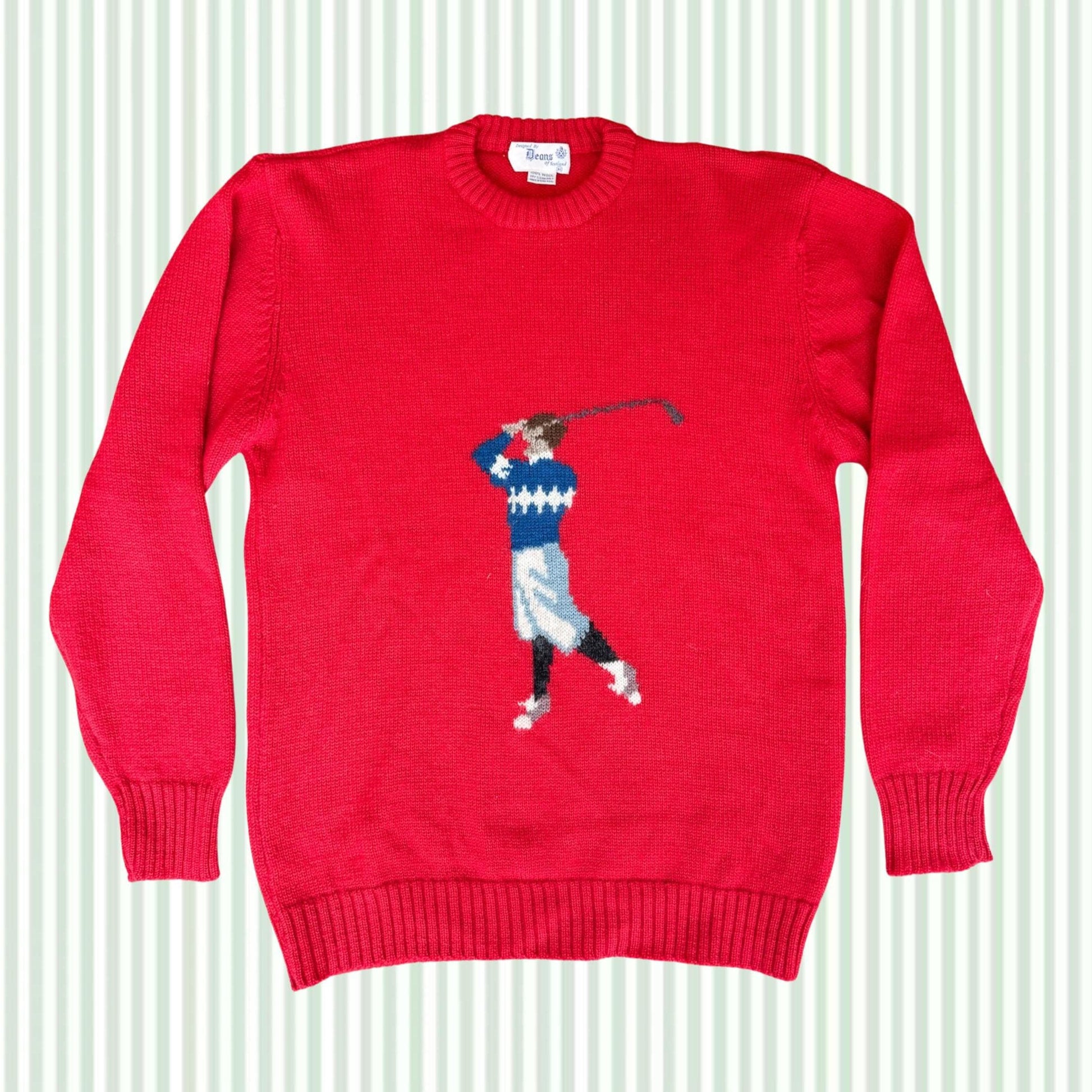 Vintage Deans Of Scotland 100% Wool Golf Sweater