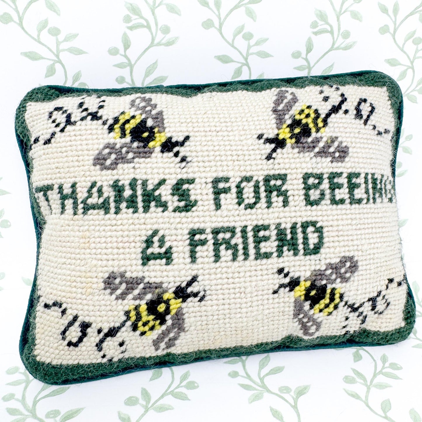 Vintage Needlepoint Pillow, Thanks For Beeing A Friend