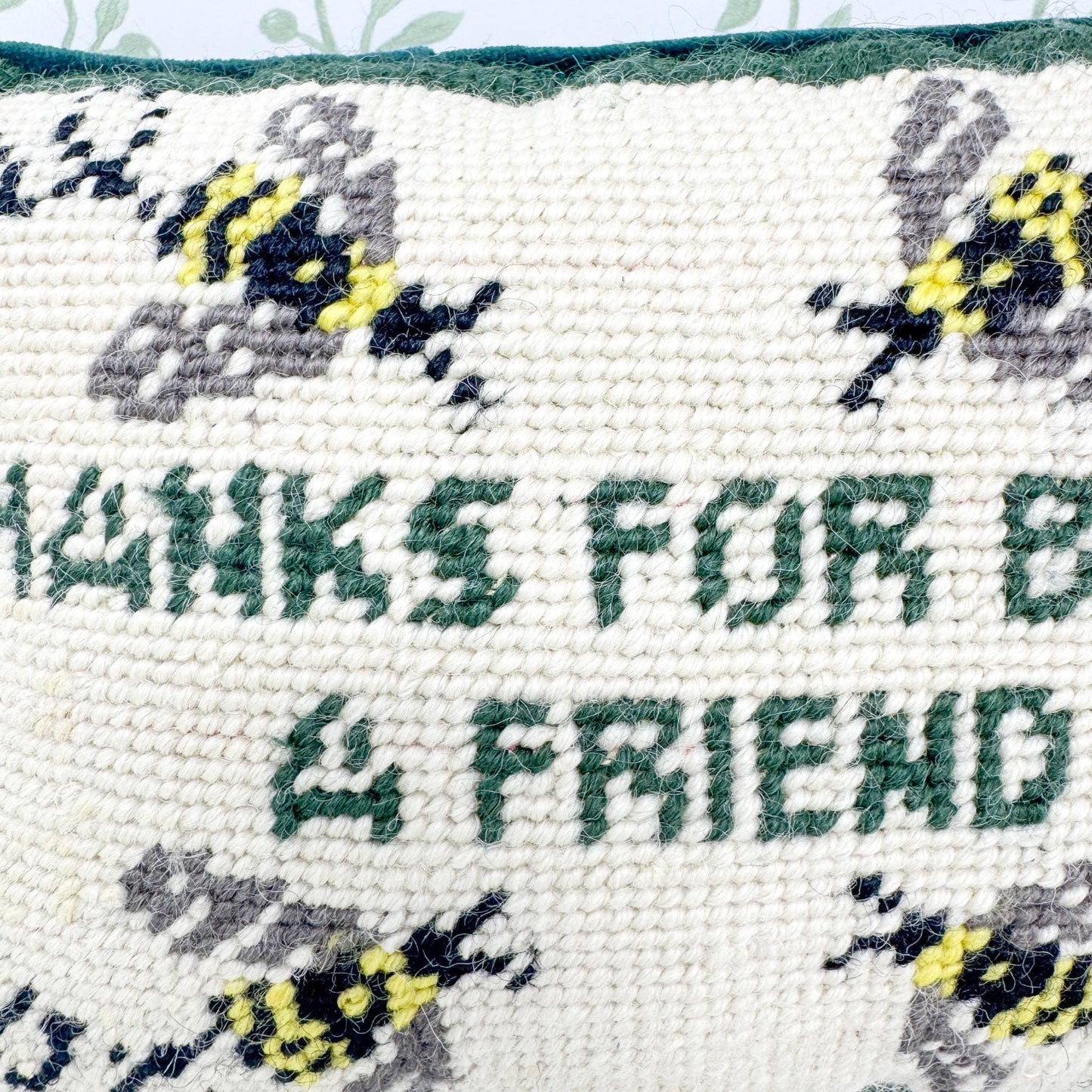 Vintage Needlepoint Pillow, Thanks For Beeing A Friend
