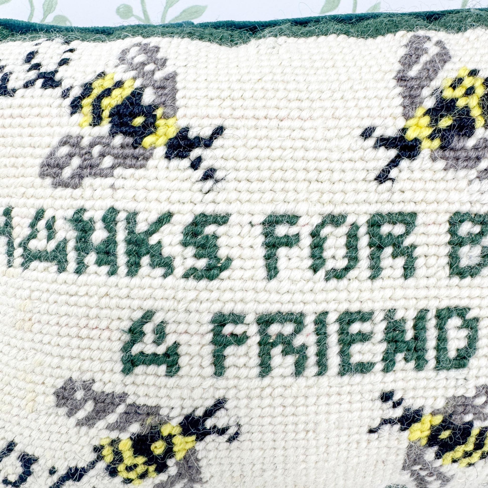 Vintage Needlepoint Pillow, Thanks For Beeing A Friend