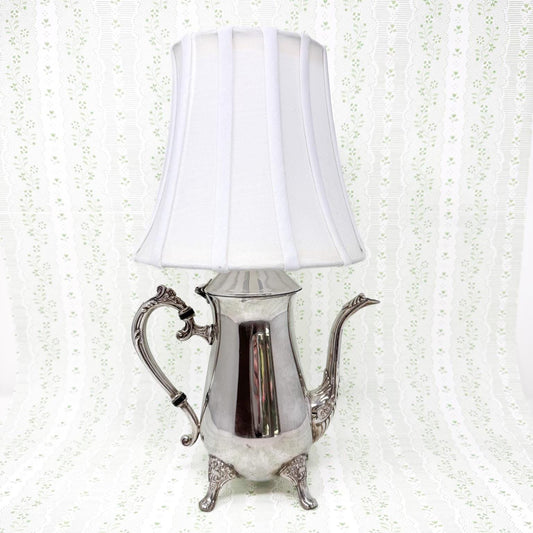 Vintage Silverplate Teapot Table Lamp