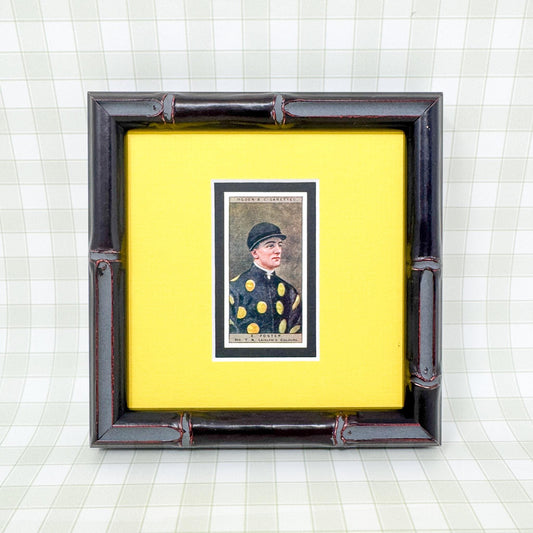 Framed Antique Jockey Horse Cigarette Card c. 1927, E. Foster