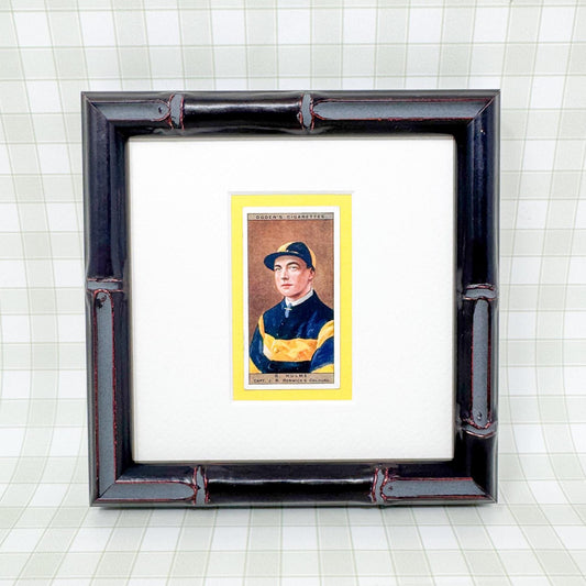 Framed Antique Jockey Horse Cigarette Card c. 1927, G. Hulme