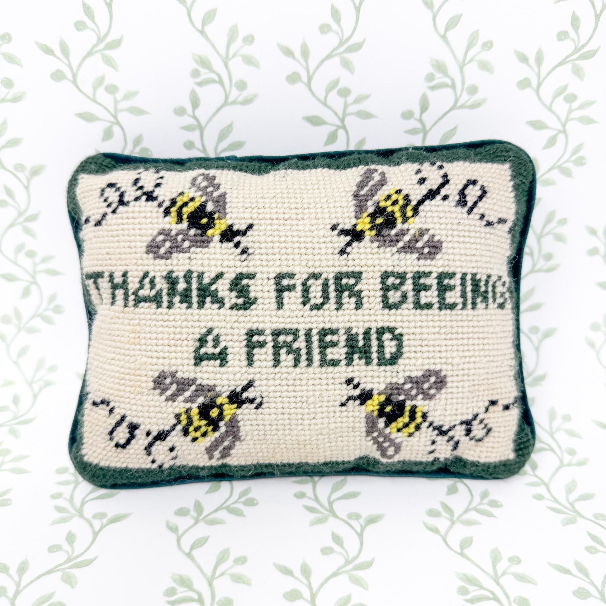 Vintage Needlepoint Pillow, Thanks For Beeing A Friend