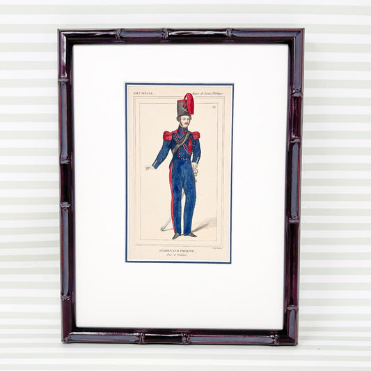 Framed Antique French Fashion Lithograph, Ferdinand Philippe