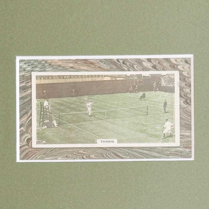 Framed Vintage Cigarette Card, Tennis