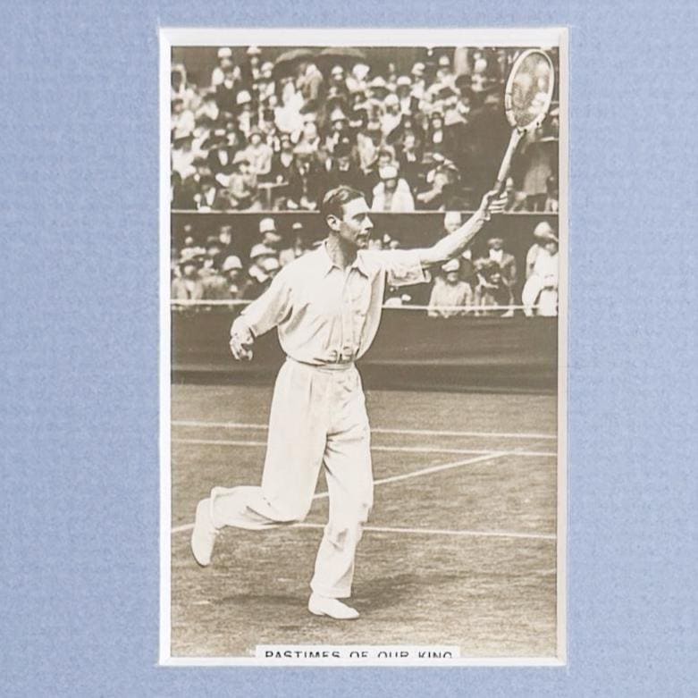 Framed Vintage Cigarette Card, Tennis, Pastimes of Our King