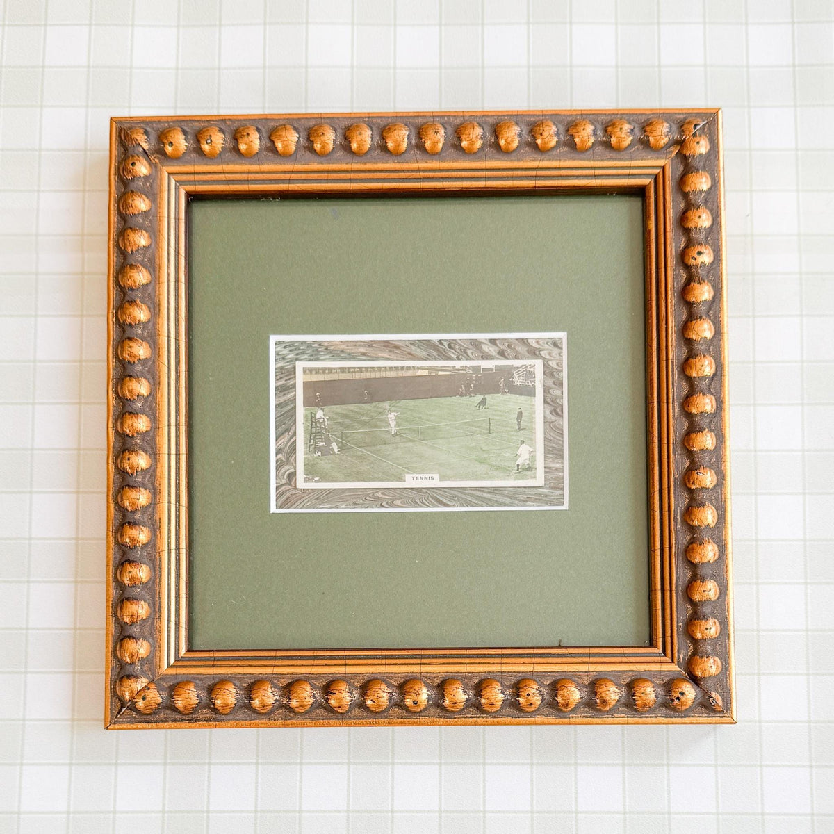 Framed Vintage Cigarette Card, Tennis