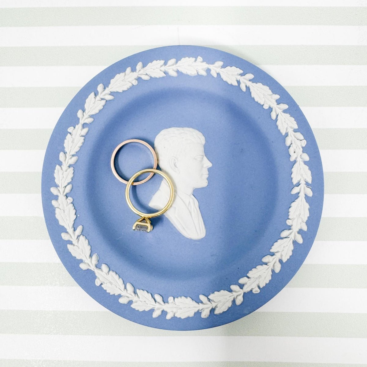 Vintage Wedgwood Jasperware 4.5" Dish, JFK