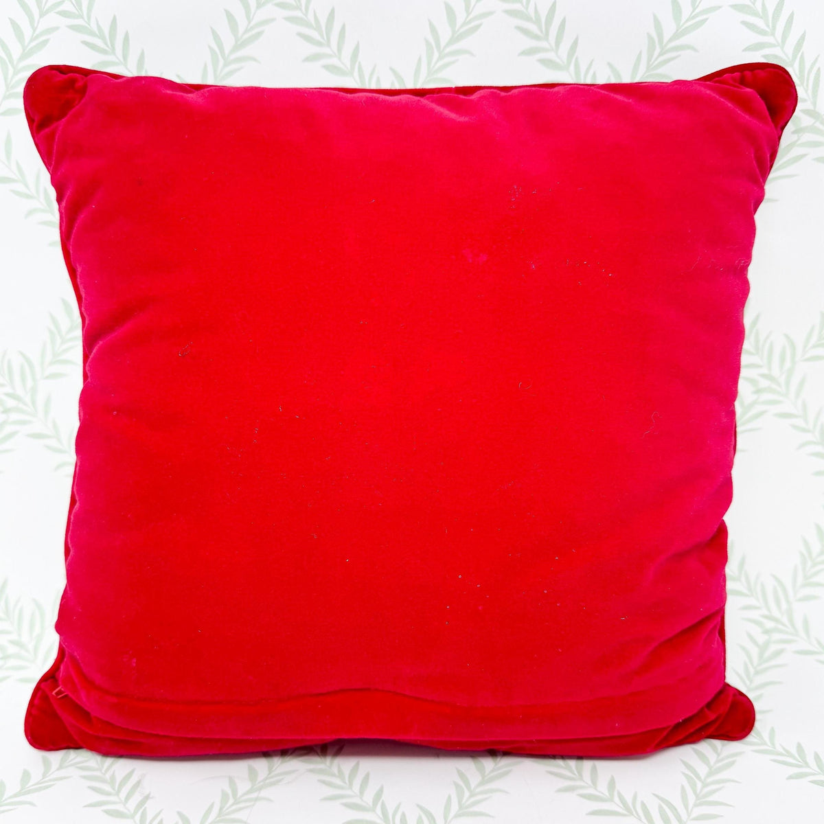 Vintage Needlepoint Santa Golf Christmas Pillow, 14"