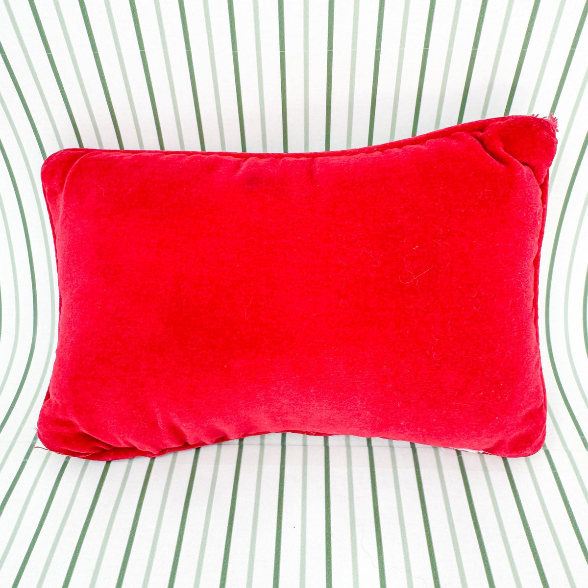 Vintage Christmas Needlepoint Pillow, Sleigh Bells Ring