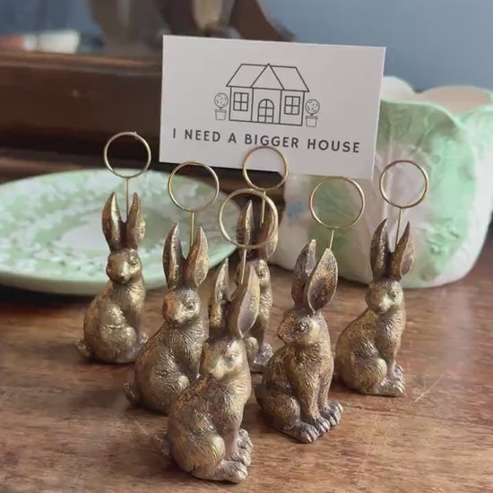 Gold Easter Bunny Place Card/Photo Holders