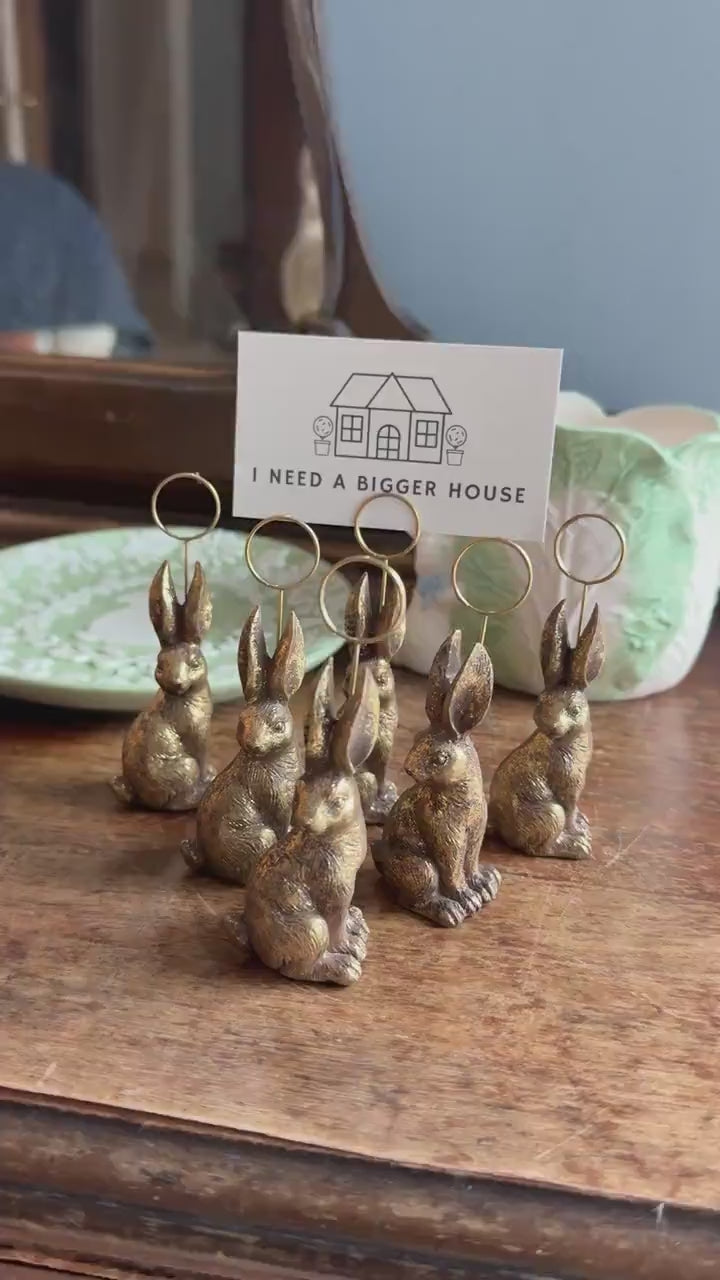 Gold Easter Bunny Place Card/Photo Holders