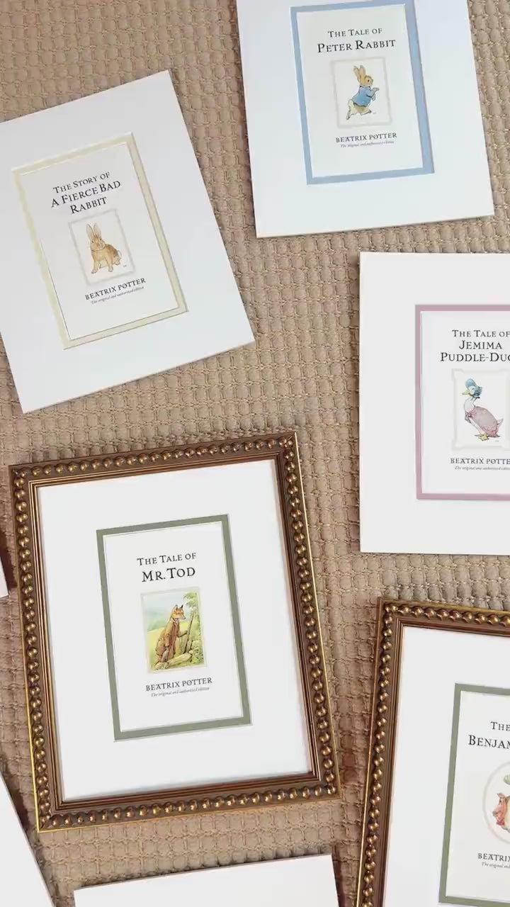 Framed Vintage Beatrix Potter Postcard, The Story of Miss Moppet