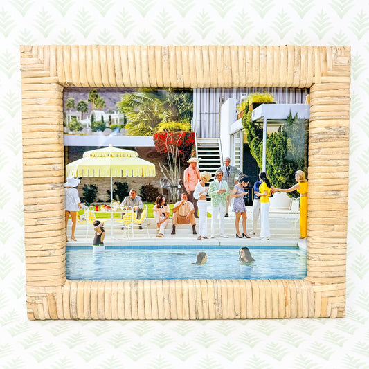 Slim Aarons Print in Rattan Frame