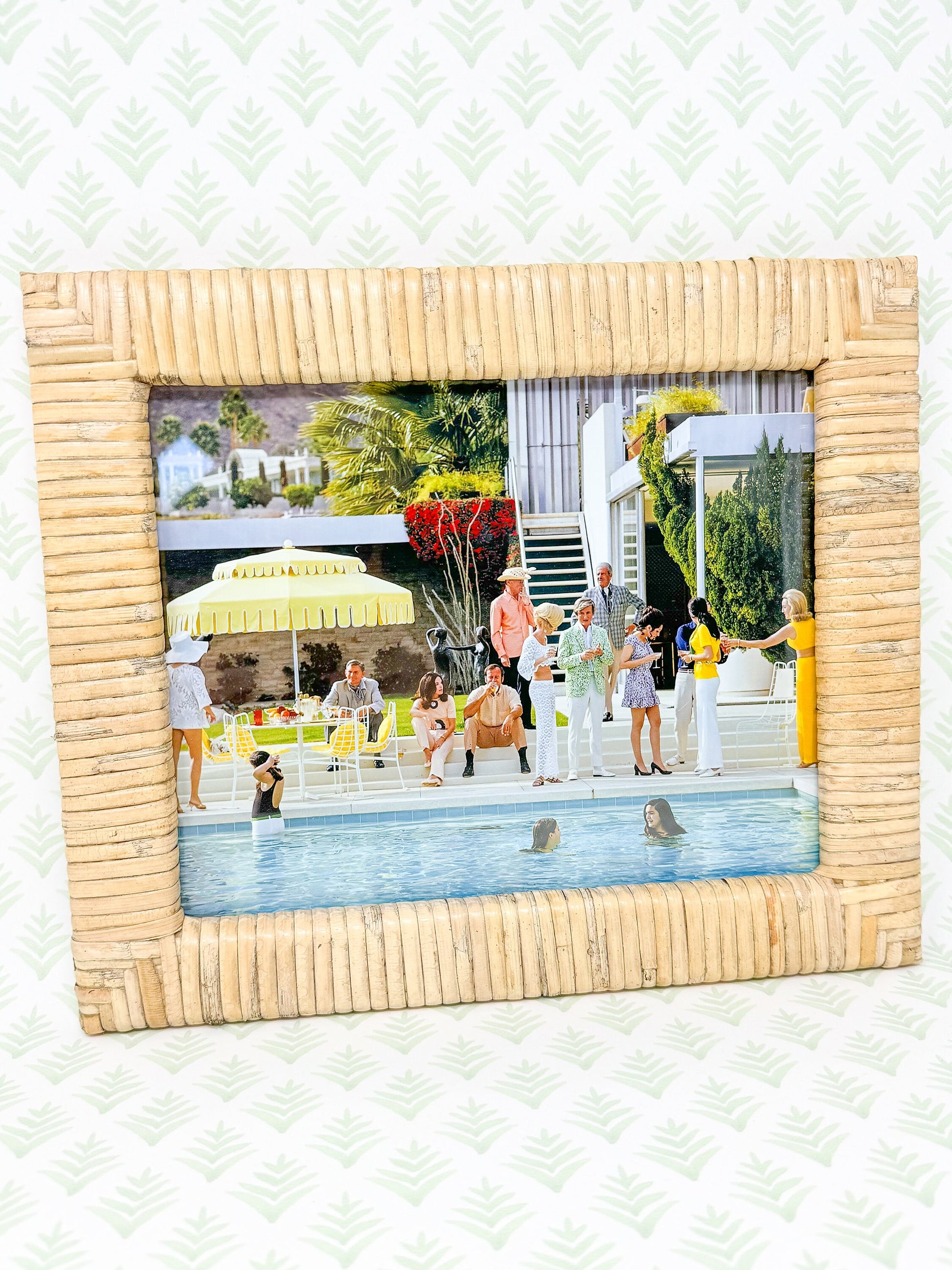 Slim Aarons Print in Rattan Frame